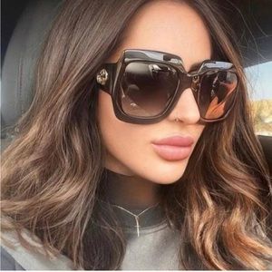 NEW GUCCI GG0053SN 001 OVERSIZED SUNGLASSES